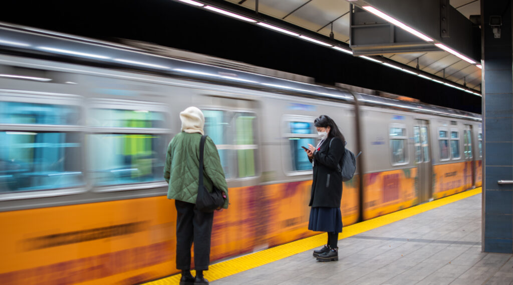 Long exposure at Vancouver City Center Station